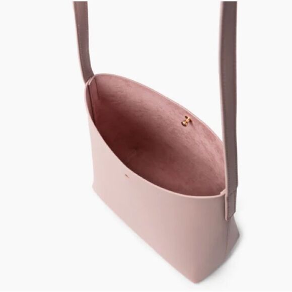 Samara FabFitFun Vegan Leather Suede Interior Peony Pink Medium Crossbody Bag - Picture 5 of 16